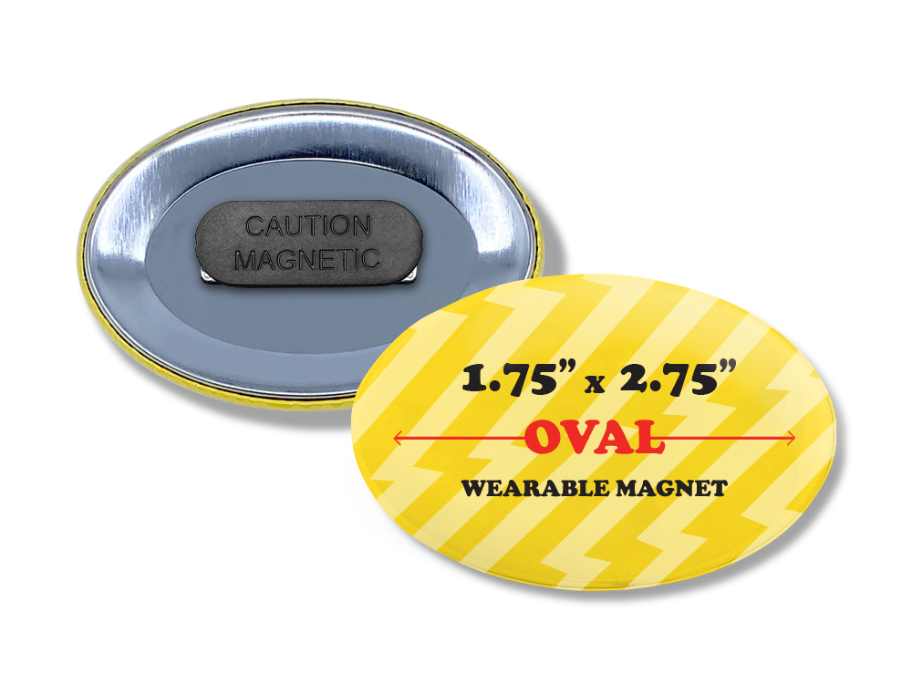 1.75" x 2.75" Oval Wearable Magnets
